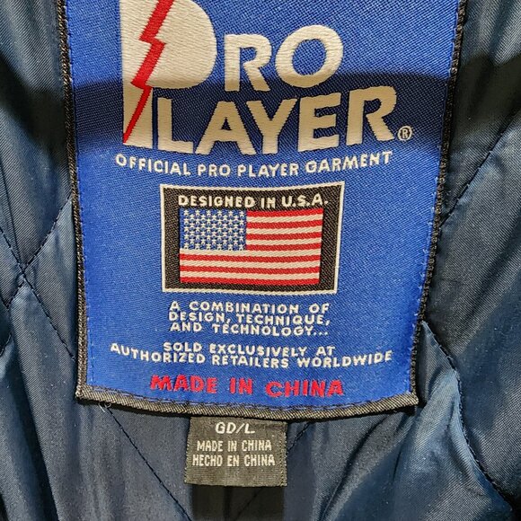 Vintage Dallas Cowboys Leather Jacket Pro Player Size L Blue & Gray NFL Apparel - Picture 11 of 16